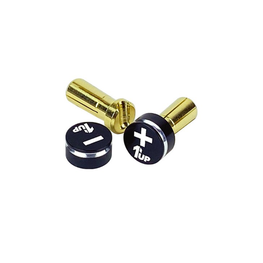 1UP Racing LowPro Bullet Plugs & Grips, 5mm, Stealth