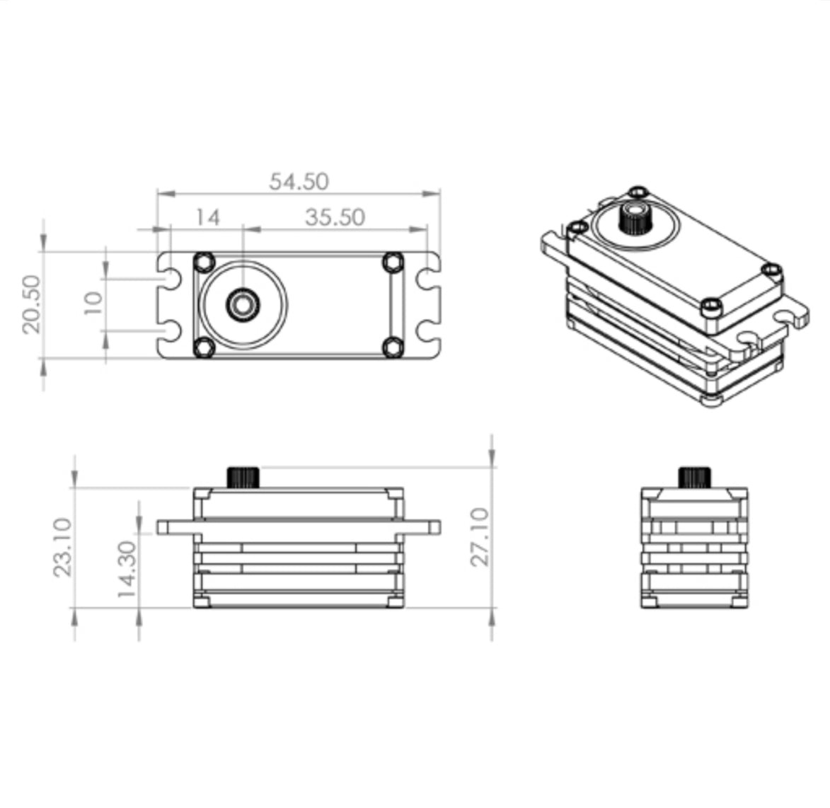 X6 HBL599SL LOW PROFILE TITANIUM GEAR DIGITAL SERVO (HIGH VOLTAGE)