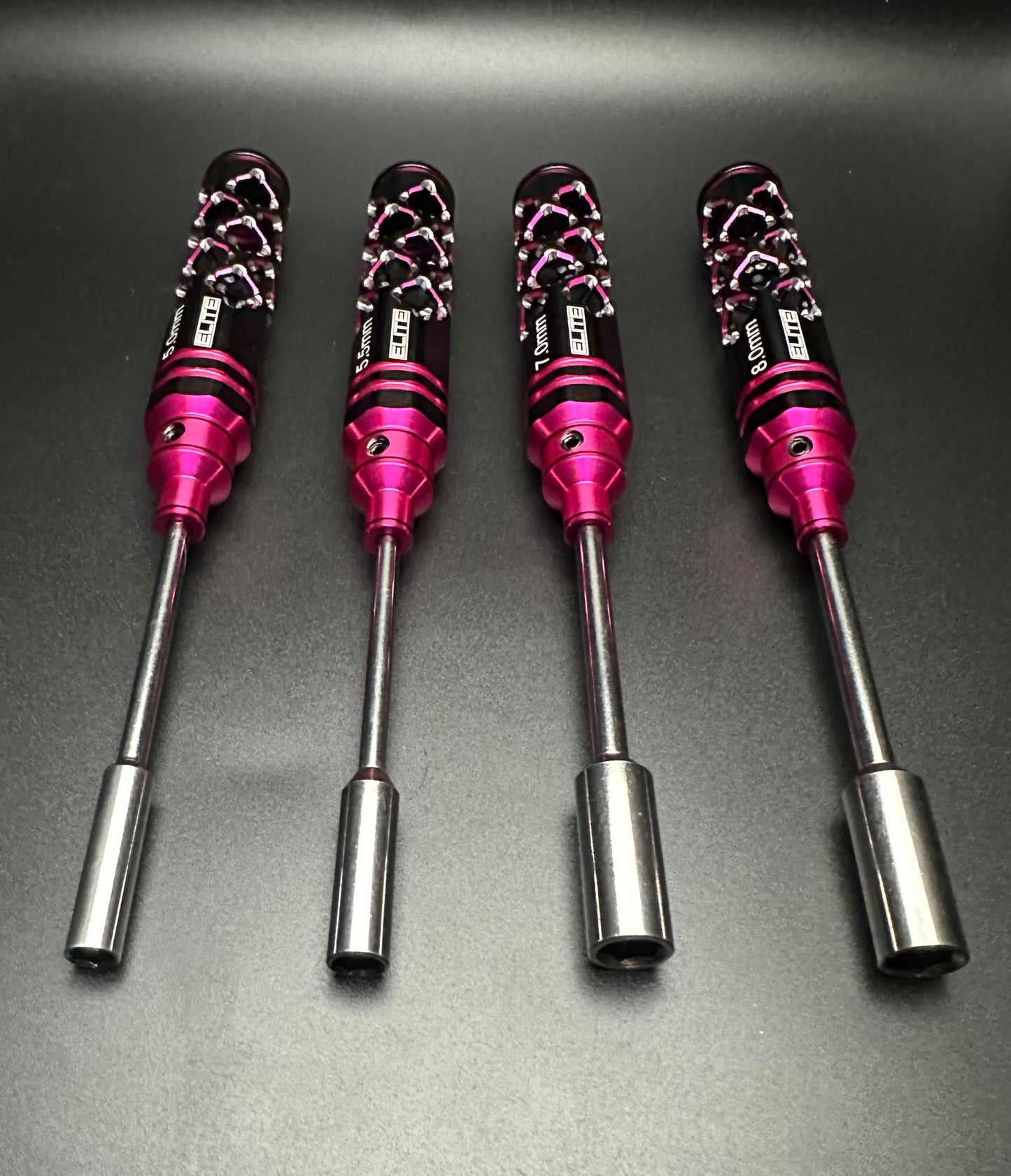 ELITE PRO SERIES METRIC 4PC NUT DRIVER SET BLACK/PINK