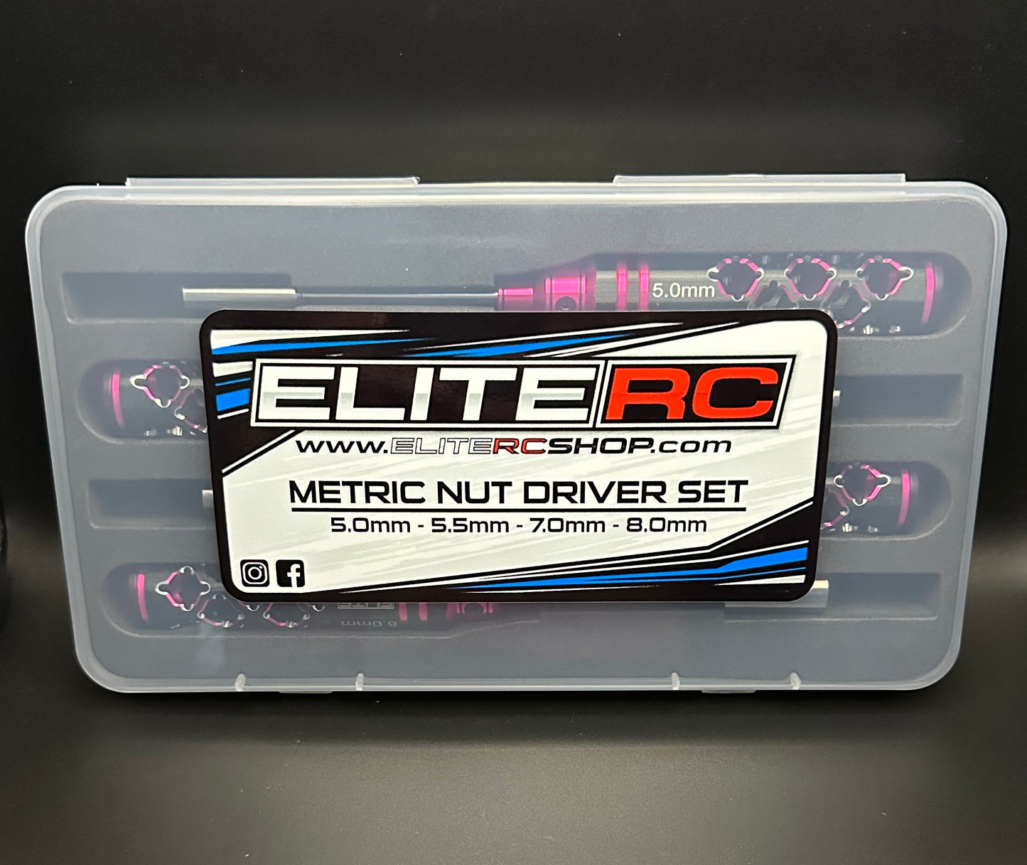 ELITE PRO SERIES METRIC 4PC NUT DRIVER SET BLACK/PINK