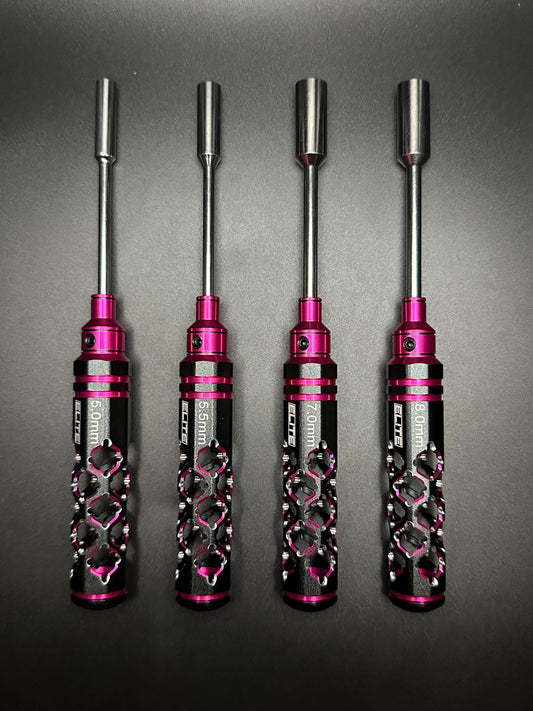 ELITE PRO SERIES METRIC 4PC NUT DRIVER SET BLACK/PINK