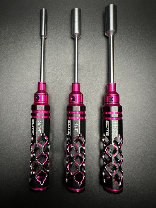 ELITE PRO SERIES SAE 3PC NUT DRIVER SET BLACK/PINK