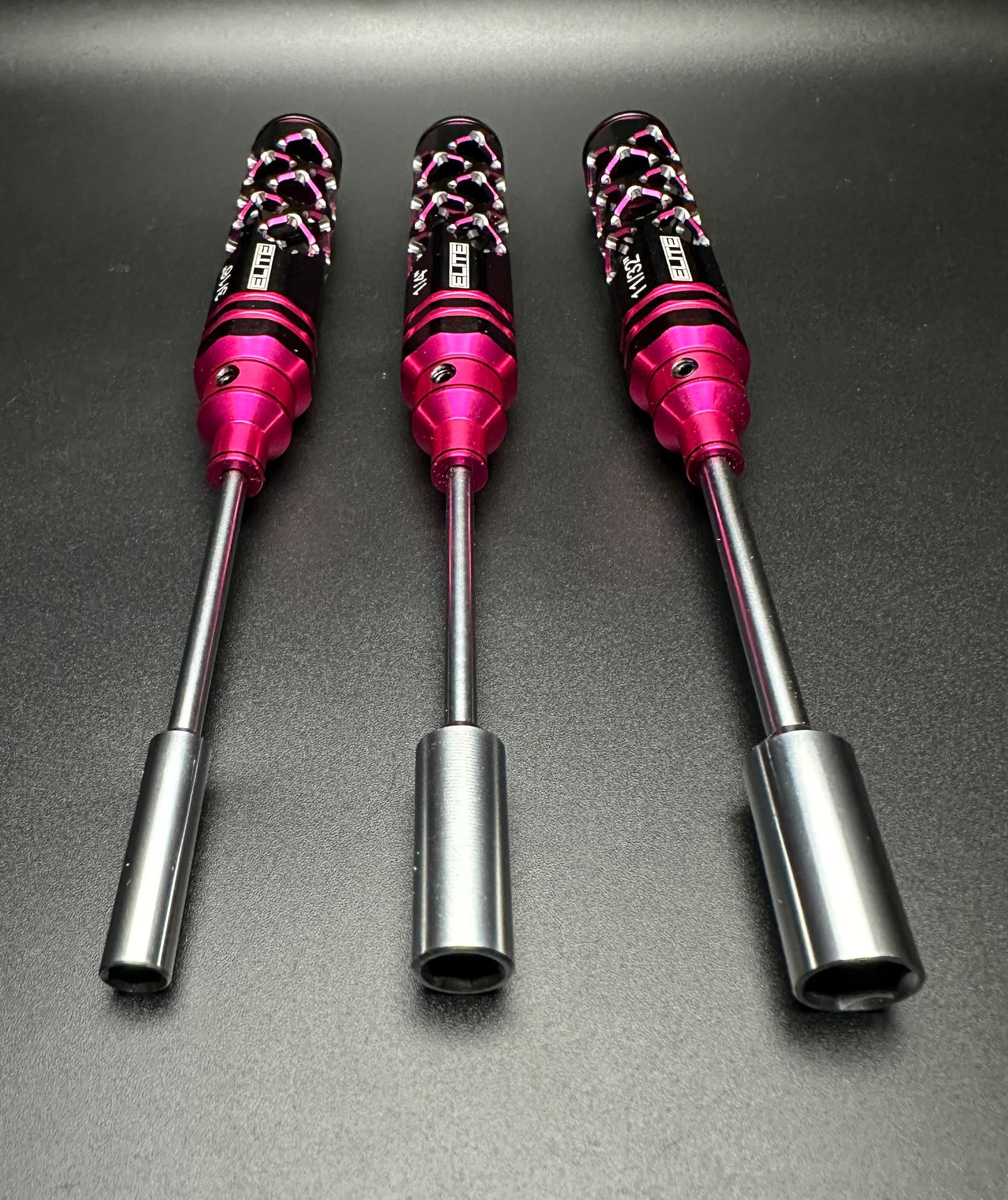 ELITE PRO SERIES SAE 3PC NUT DRIVER SET BLACK/PINK