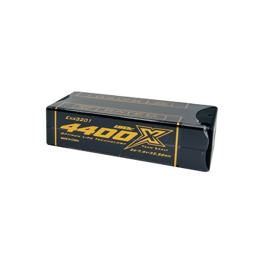 Exalt X-Rated 2S (7.4V/4400mAh) 150C Hardcase Shorty Lipo Battery w/5mm Bullets