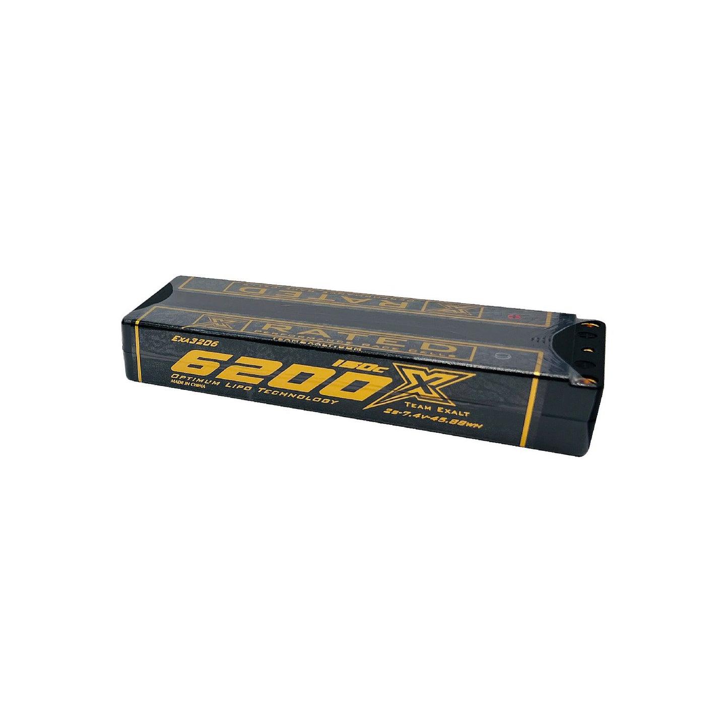 Exalt X-Rated 2S (7.4V/6200mAh) 150C Stick Hardcase Lipo Battery w/5mm Bullets